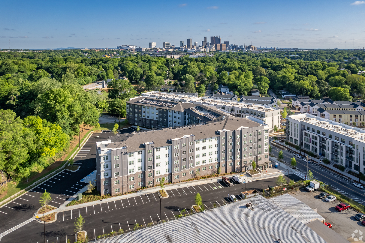 Aerial view of exterior and surrounding area