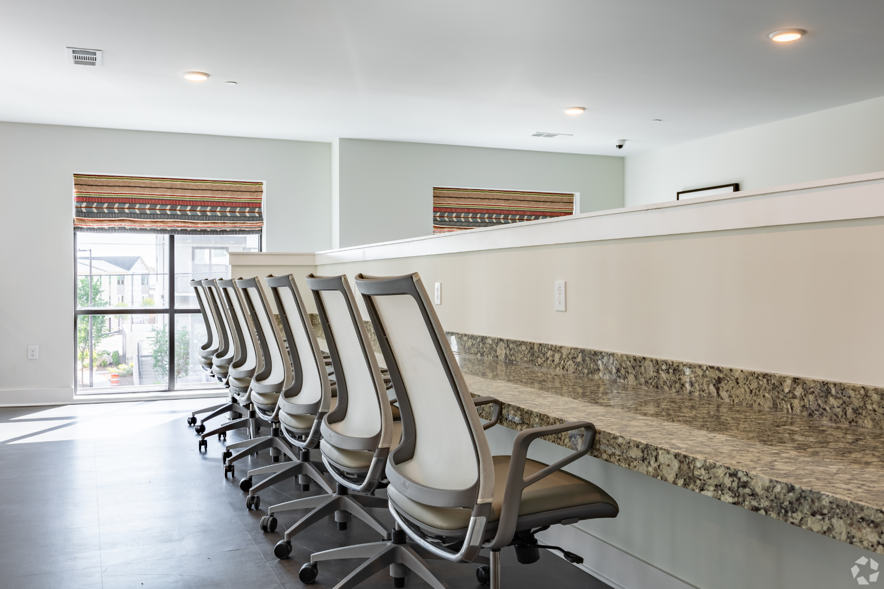 Business area with table and chairs