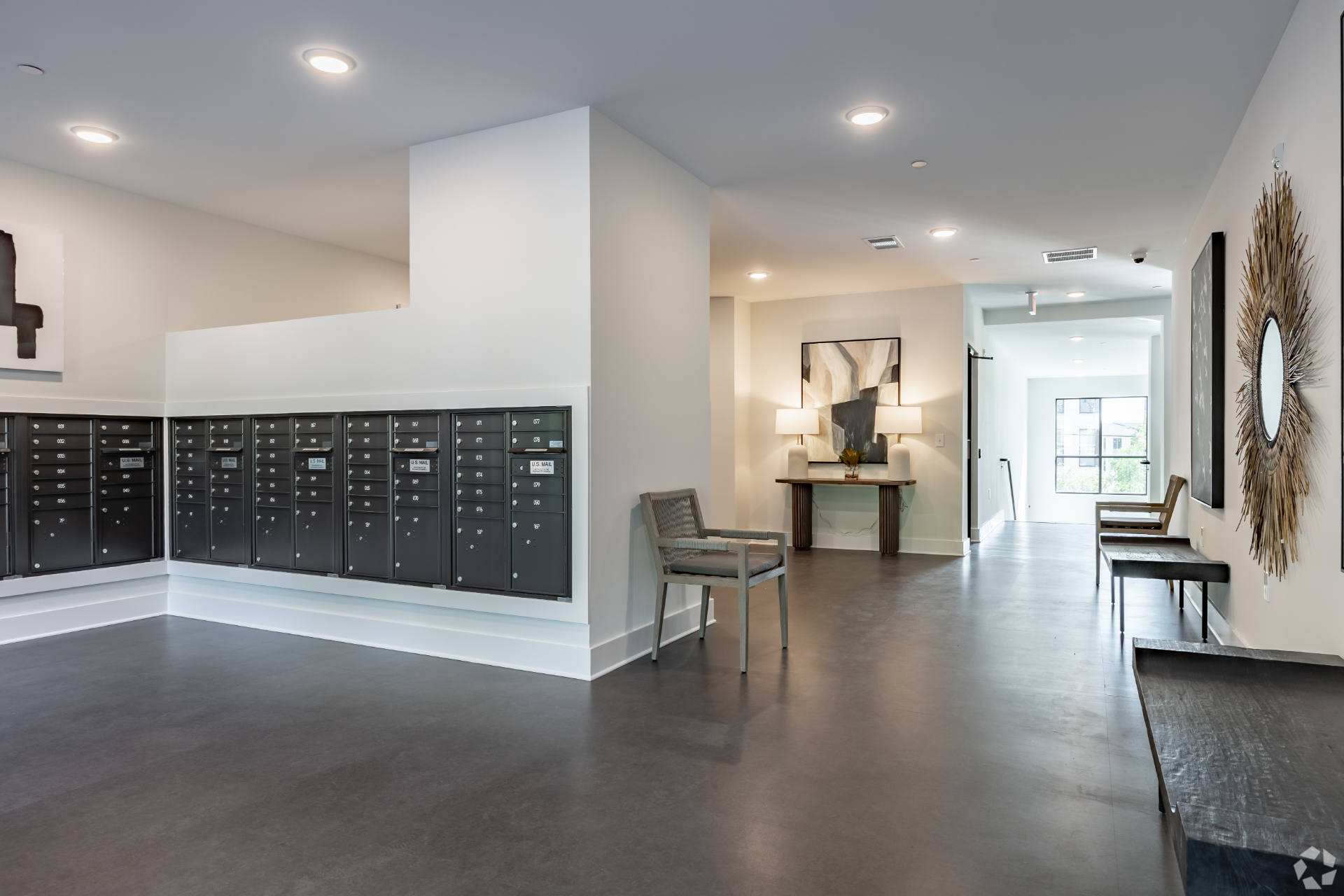 Interior mailbox area