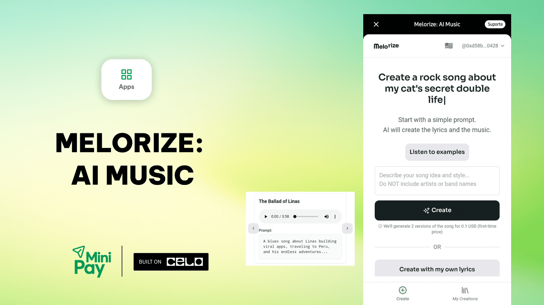 Melorize: Create Original Songs with AI in MiniPay