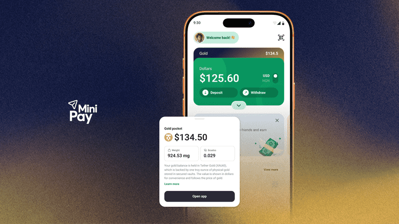 Buy and hold gold directly in MiniPay