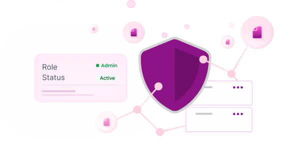 Purple security shield displaying active admin role status.
