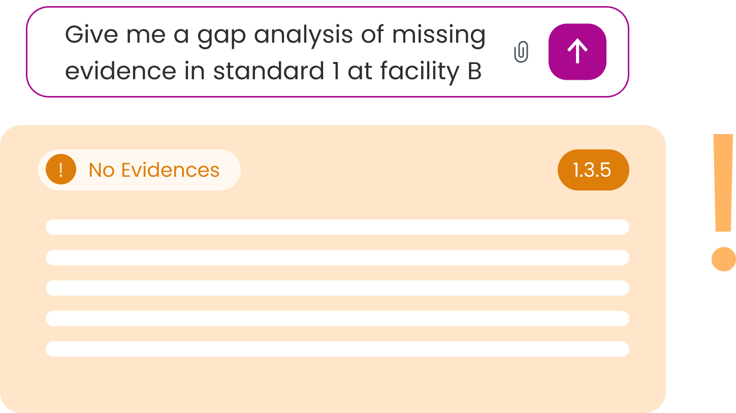 Gap Analysis Query for missing evidence in Standard 1.
