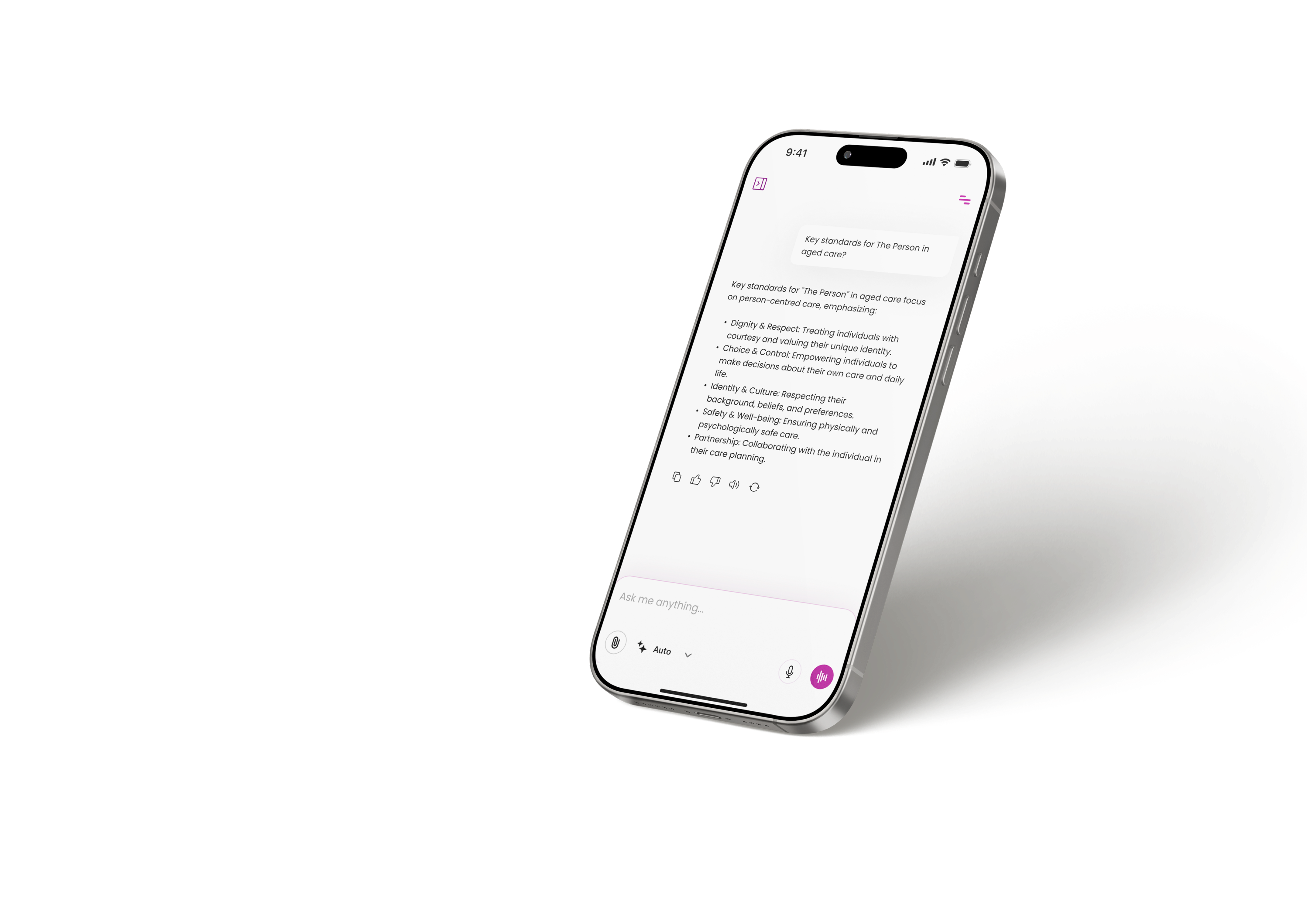 Governa Connect mobile interface showing query.