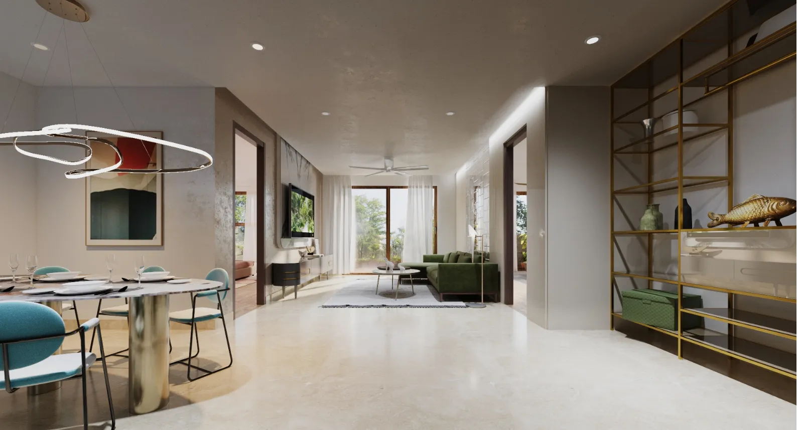 Optimal living & dining spaces