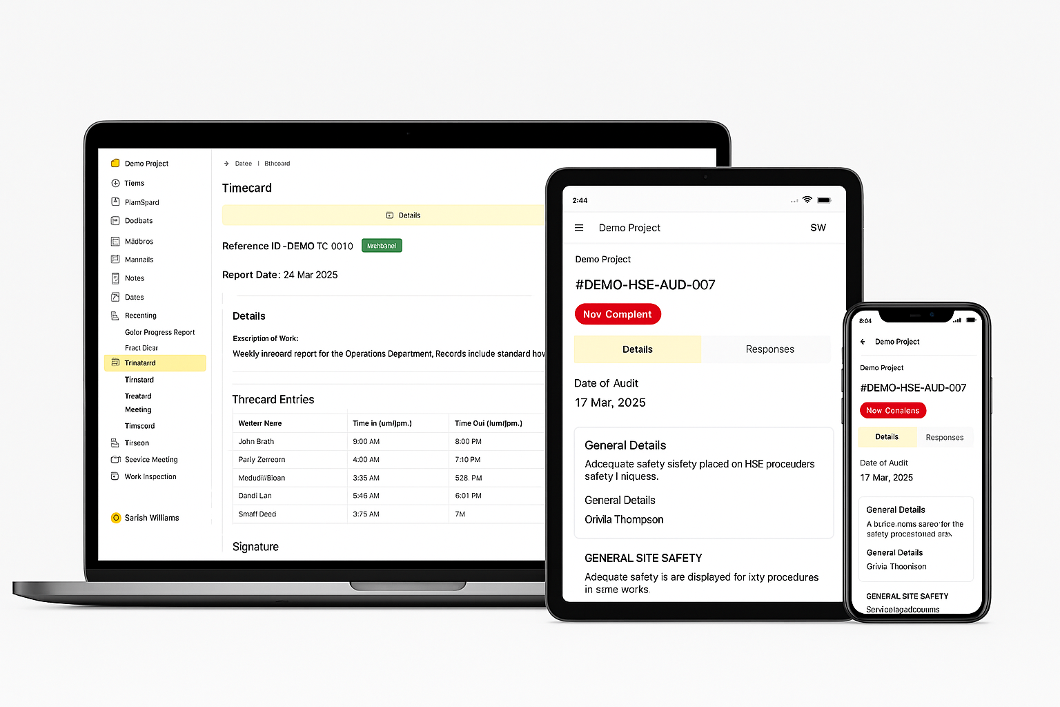Dashboard mockup