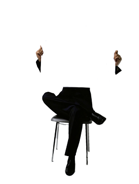 Symbol eines sitzenden Mannes, der eine unsichtbare Zeitung hält