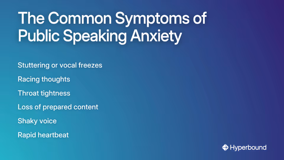 The Common Symptoms of Public Speaking Anxiety