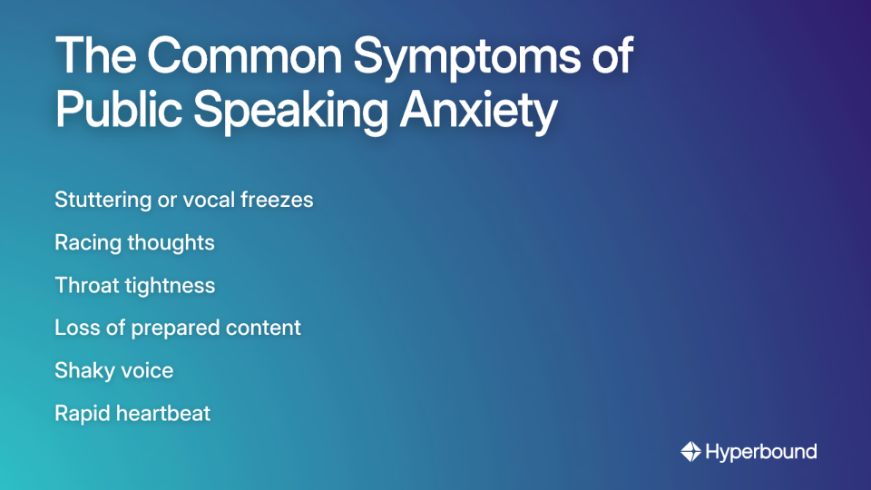 The Common Symptoms of Public Speaking Anxiety