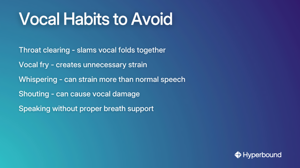 Vocal Habits to Avoid