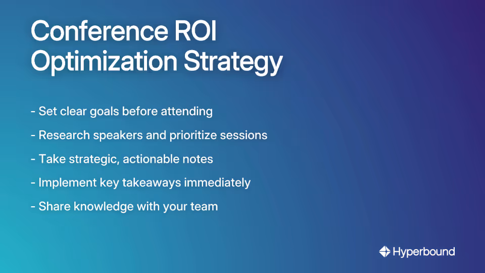 Conference ROI Optimization Strategy