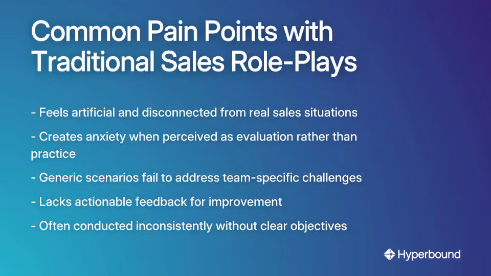 Common Pain Points with Traditional Sales Role-Plays