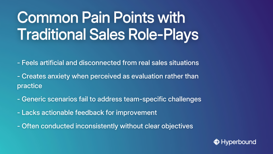 Common Pain Points with Traditional Sales Role-Plays