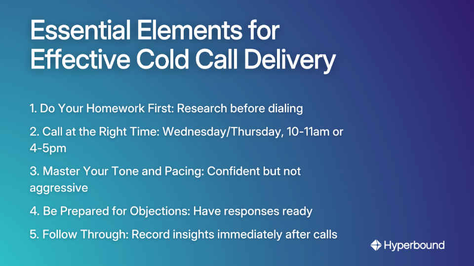 Essential Elements for Effective Cold Call Delivery