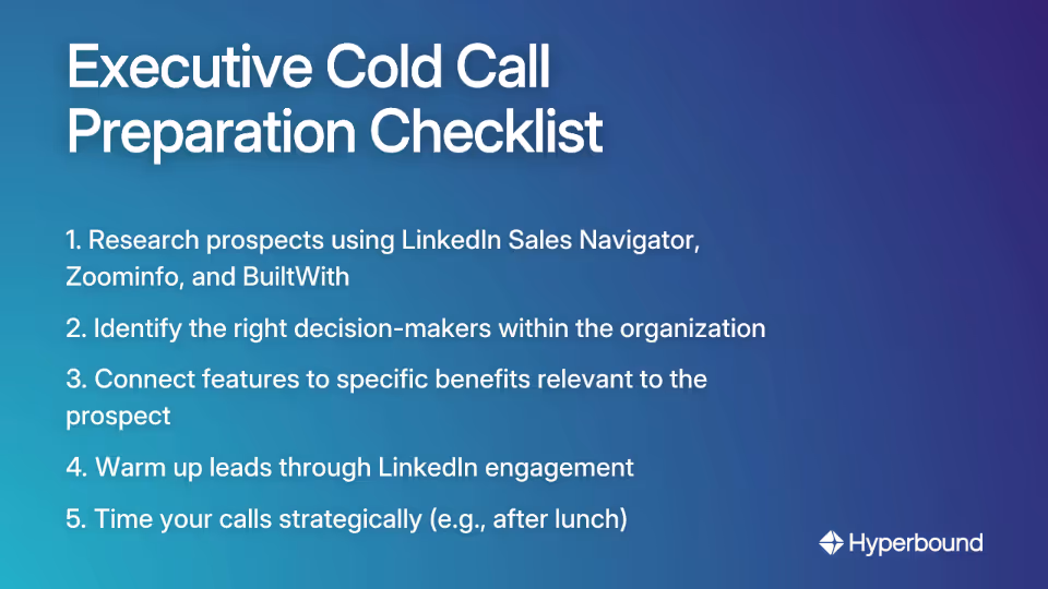 Executive Cold Call Preparation Checklist