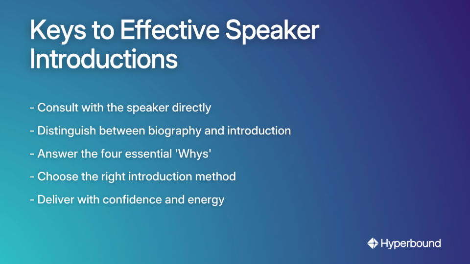 Keys to Effective Speaker Introductions
