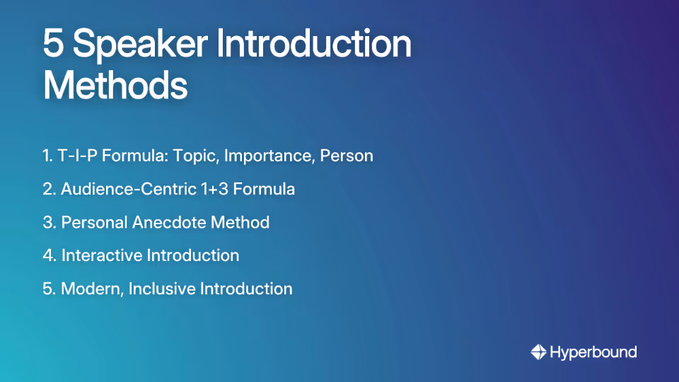 5 Speaker Introduction Methods