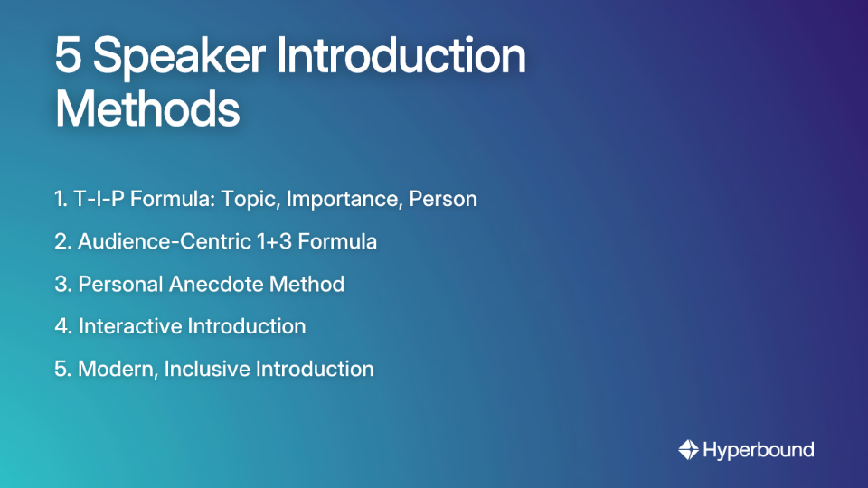 5 Speaker Introduction Methods