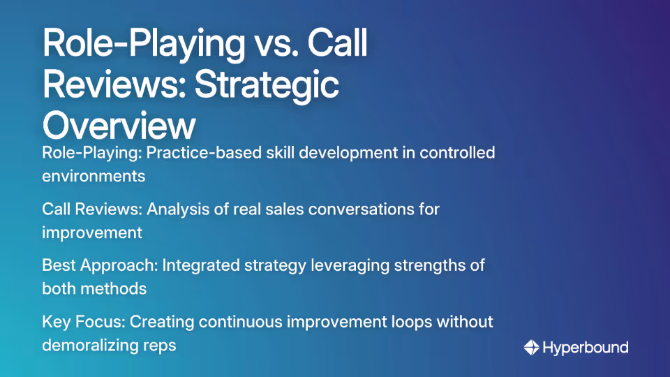 Role-Playing vs. Call Reviews: Strategic Overview