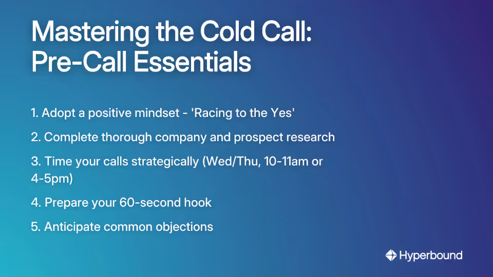 Mastering the Cold Call: Pre-Call Essentials