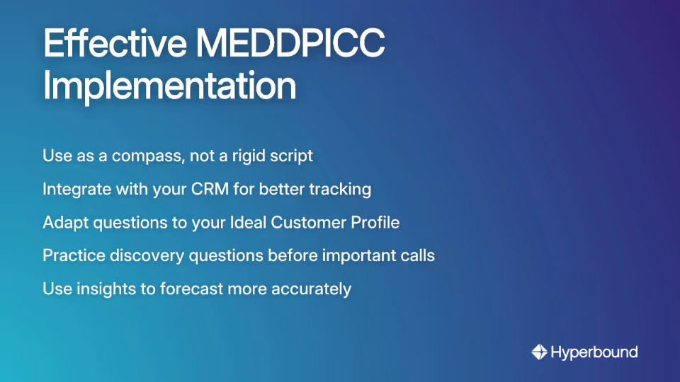 Effective MEDDPICC Implementation