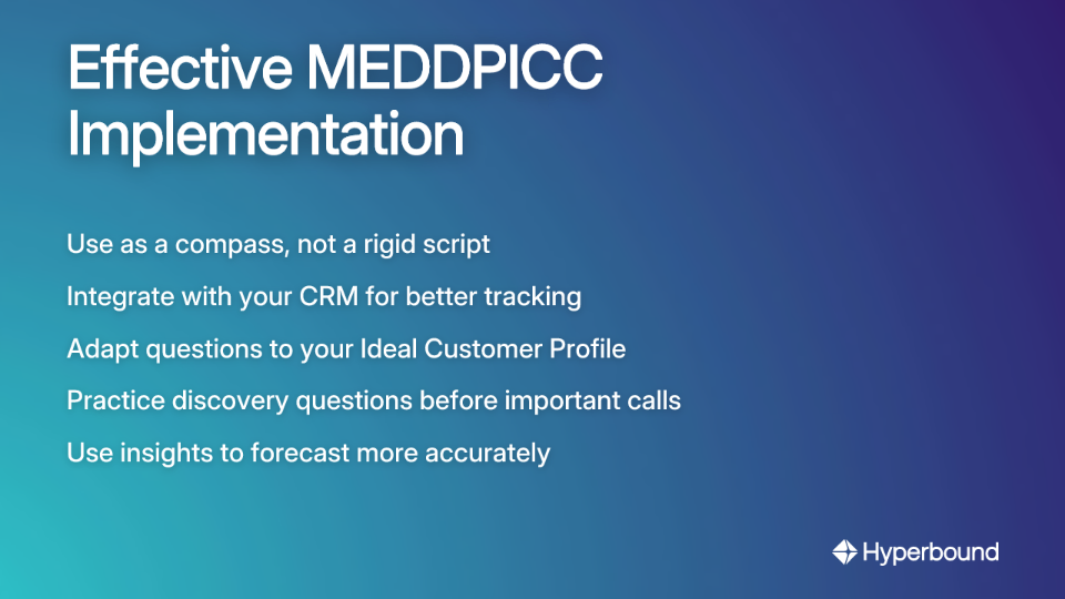 Effective MEDDPICC Implementation