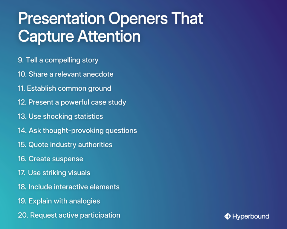 Presentation Openers That Capture Attention