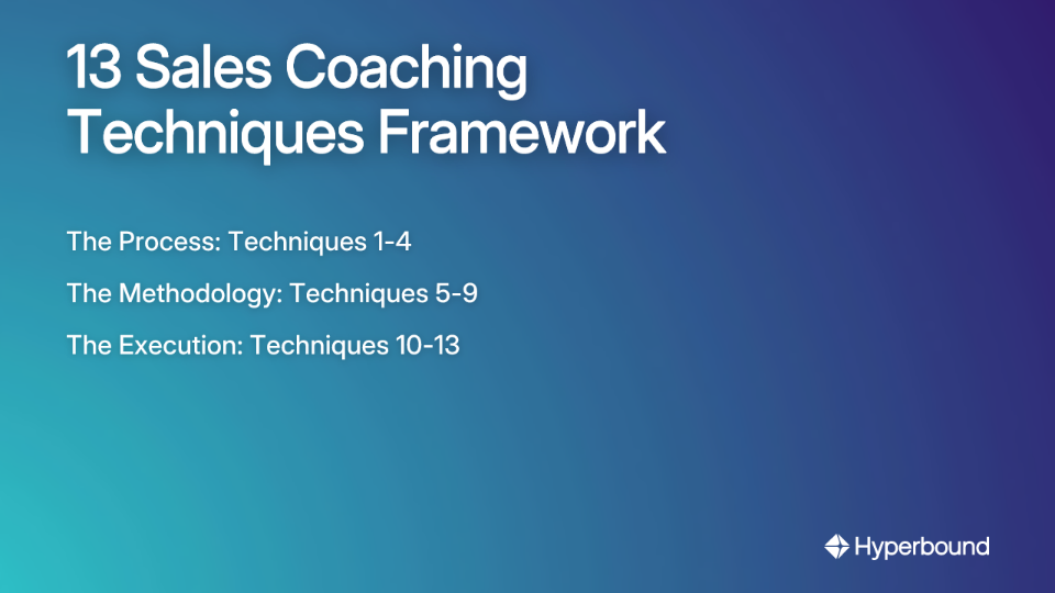 13 Sales Coaching Techniques Framework