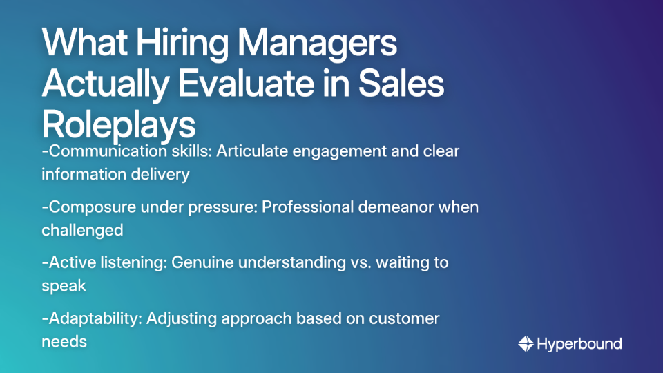 What Hiring Managers Actually Evaluate in Sales Roleplays