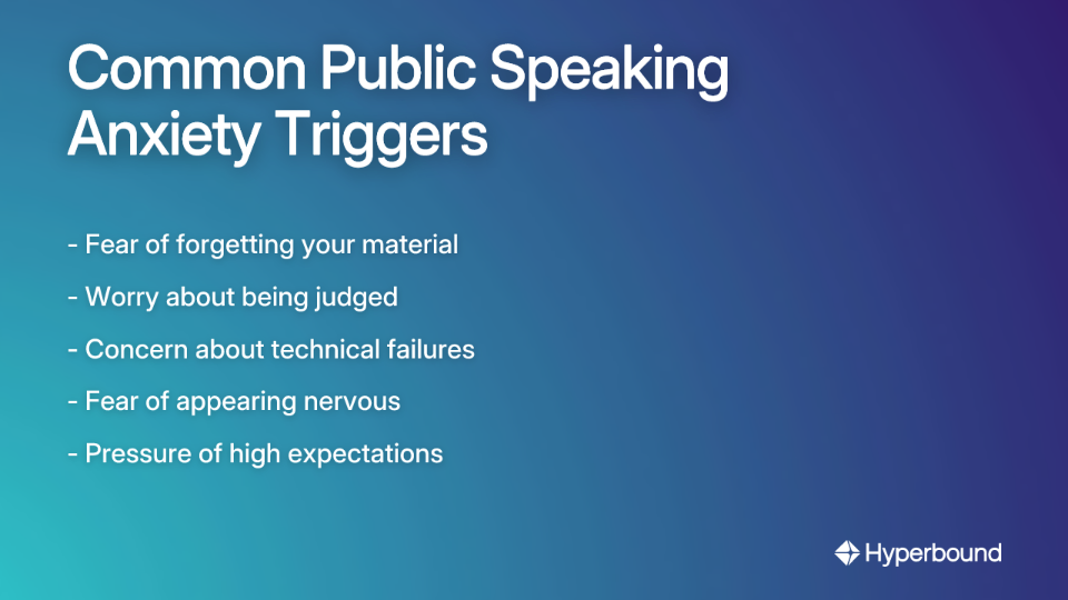 Common Public Speaking Anxiety Triggers