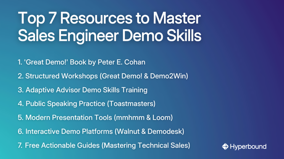 Top 7 Resources to Master Sales Engineer Demo Skills