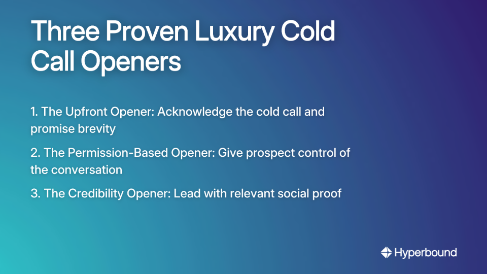 Three Proven Luxury Cold Call Openers