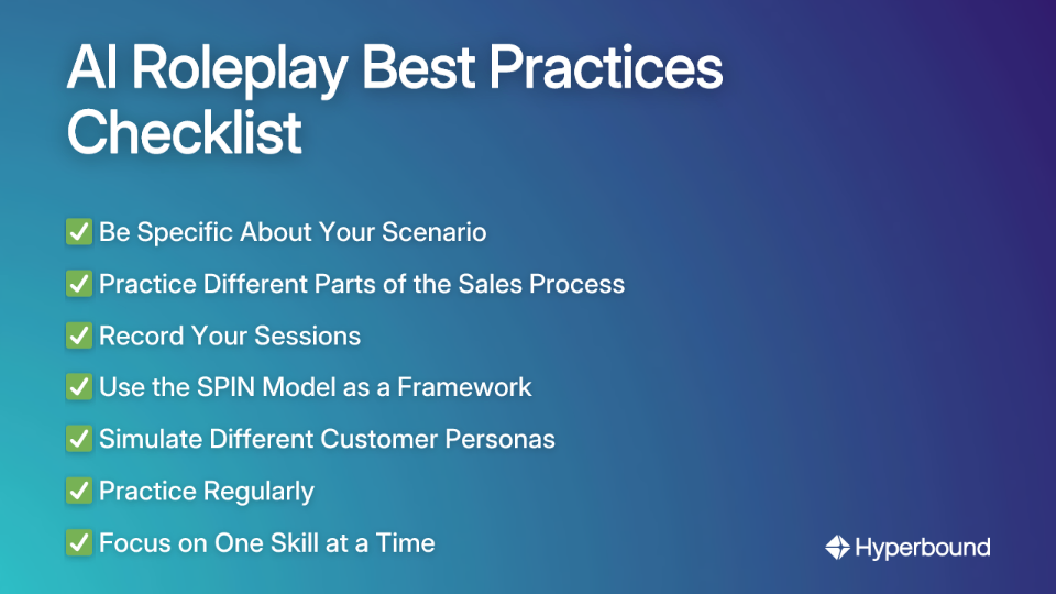 AI Roleplay Best Practices Checklist