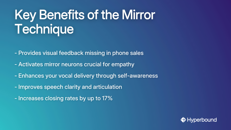 Key Benefits of the Mirror Technique