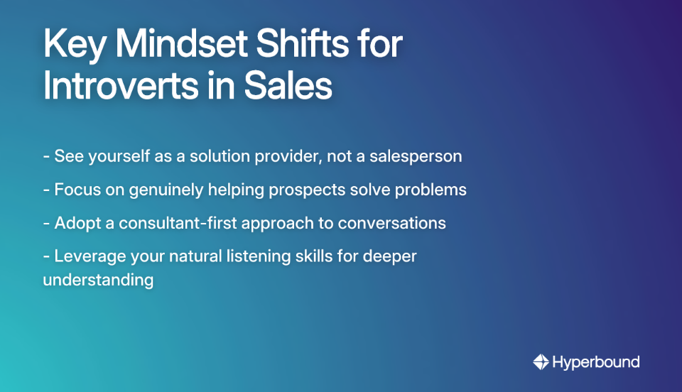 Key Mindset Shifts for Introverts in Sales