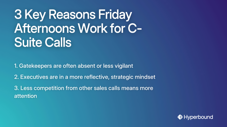 3 Key Reasons Friday Afternoons Work for C-Suite Calls