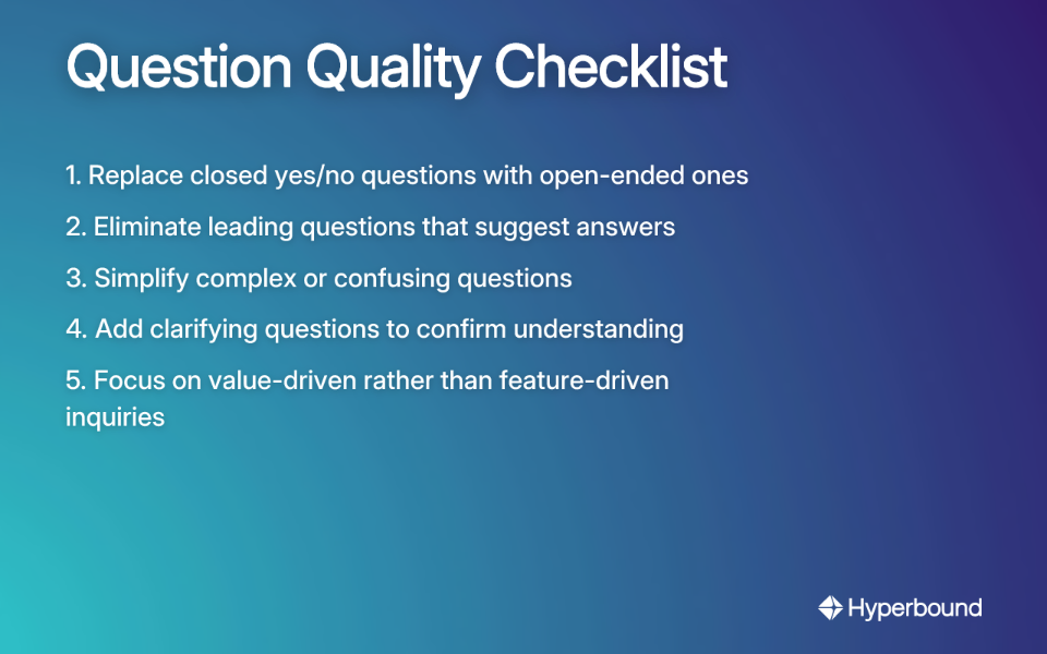 Question Quality Checklist