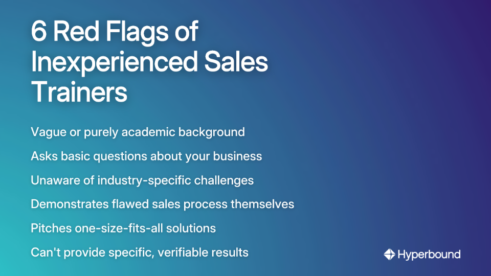 6 Red Flags of Inexperienced Sales Trainers
