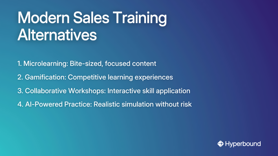 Modern Sales Training Alternatives
