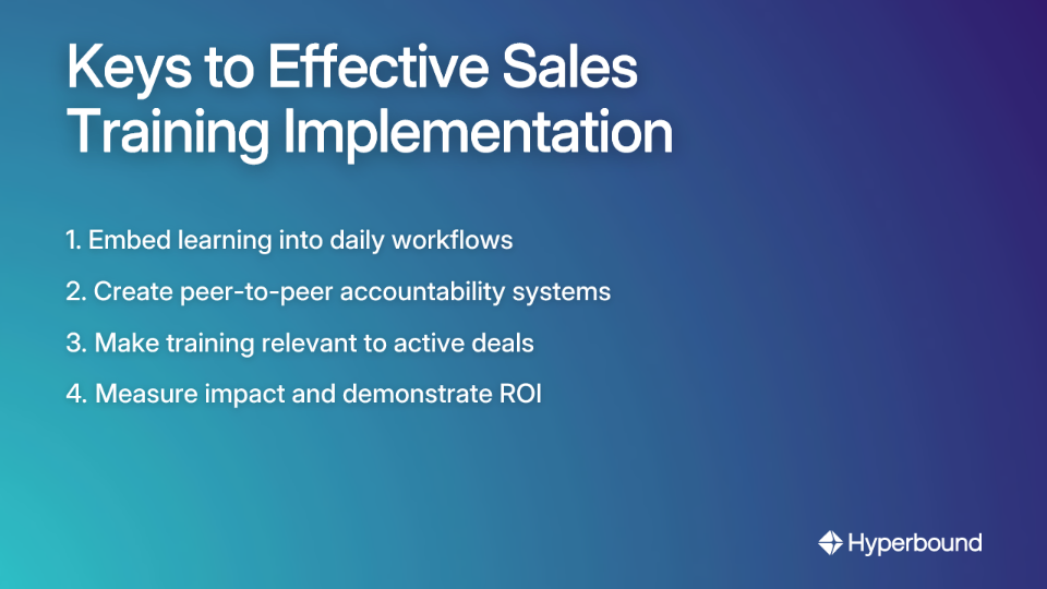 Keys to Effective Sales Training Implementation