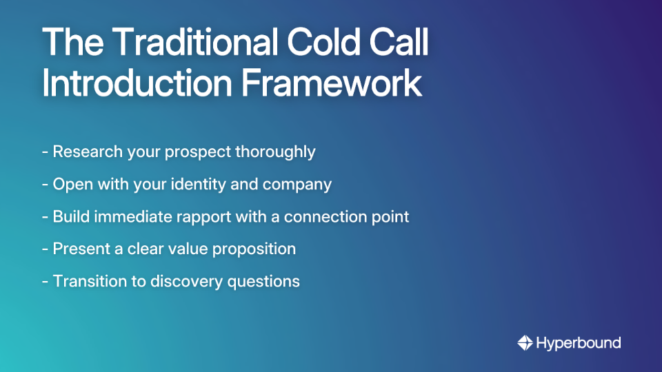 The Traditional Cold Call Introduction Framework