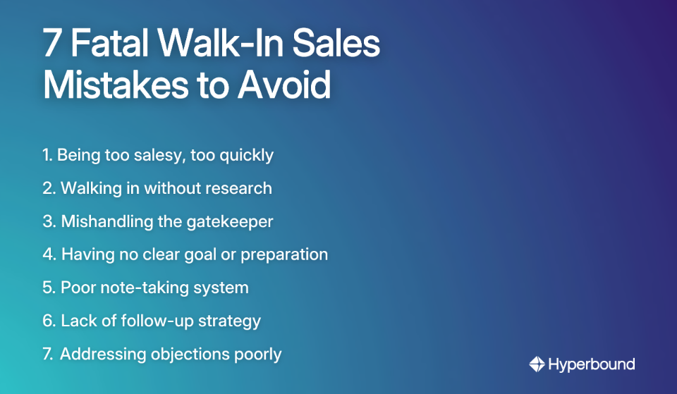 7 Fatal Walk-In Sales Mistakes to Avoid
