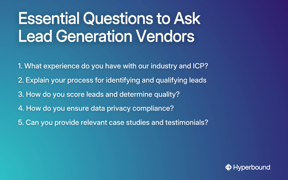 Essential Questions to Ask Lead Generation Vendors