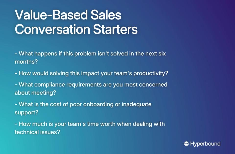 Value-Based Sales Conversation Starters