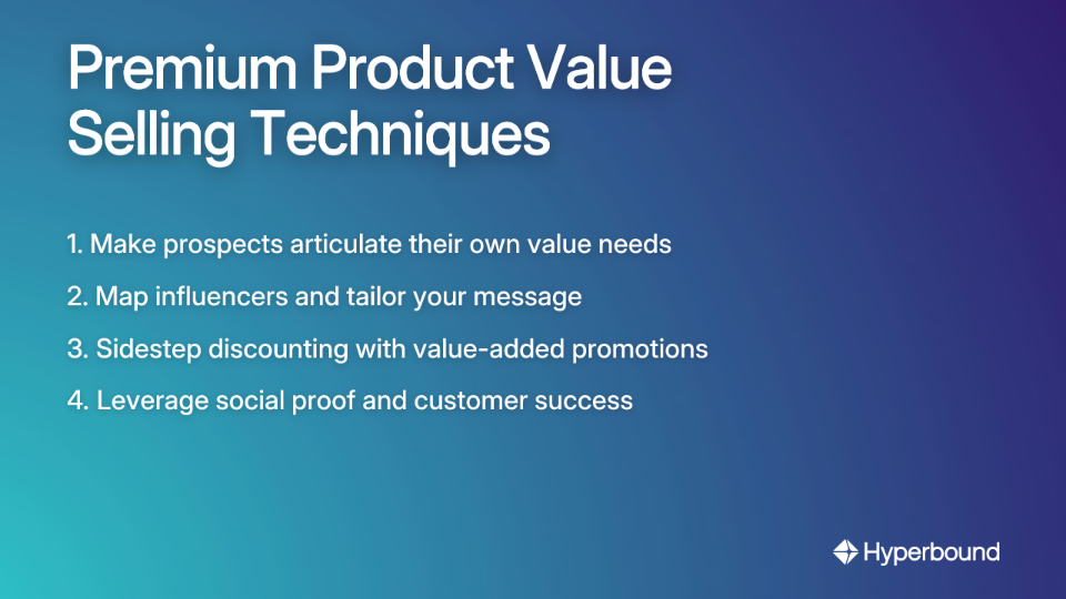 Premium Product Value Selling Techniques