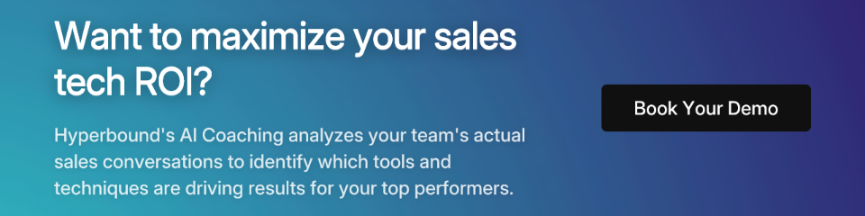 Want to maximize your sales tech ROI? Hyperbound's AI Coaching analyzes your team's actual sales conversations to identify which tools and techniques are driving results for your top performers. Book Your Demo