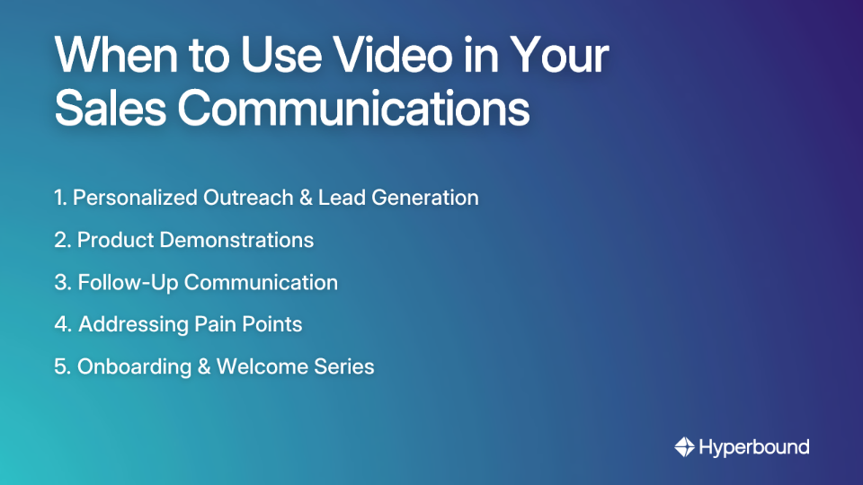 When to Use Video in Your Sales Communications