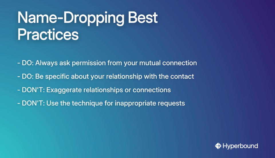 Name-Dropping Best Practices