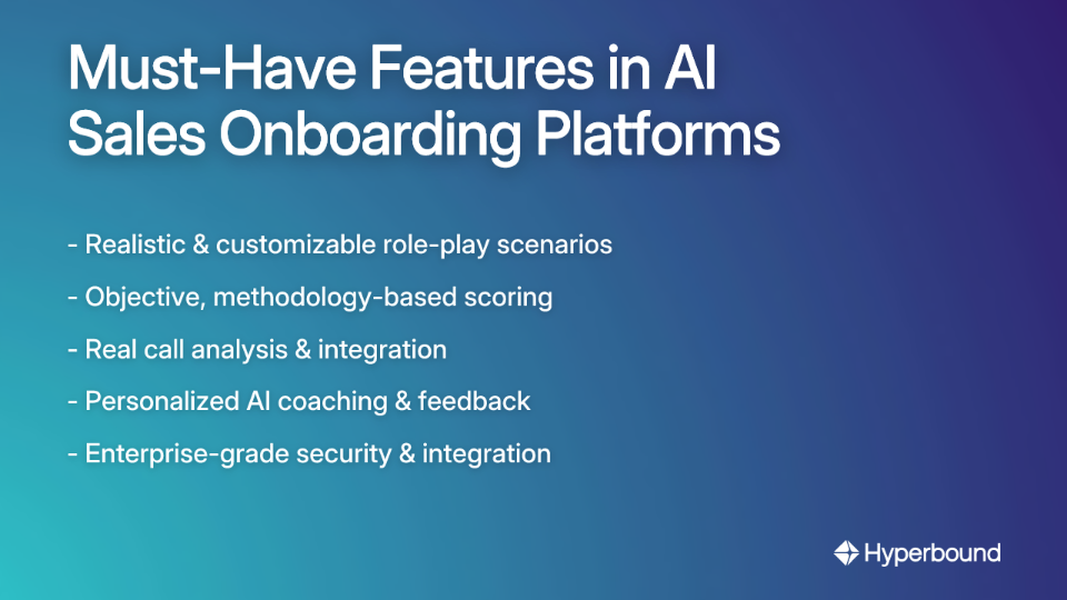 Must-Have Features in AI Sales Onboarding Platforms