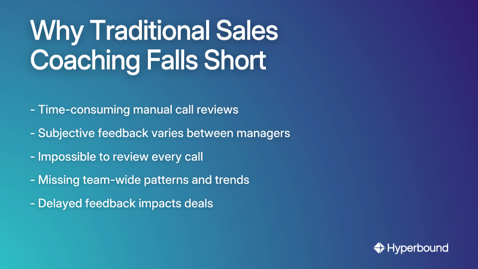 Why Traditional Sales Coaching Falls Short